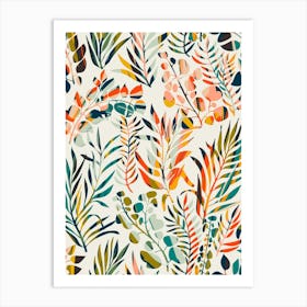 Colorful Leaves Pattern Art Print