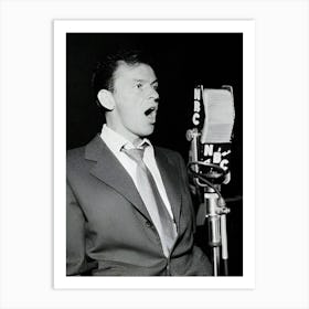 Frank Sinatra Singing Into Microphone Art Print