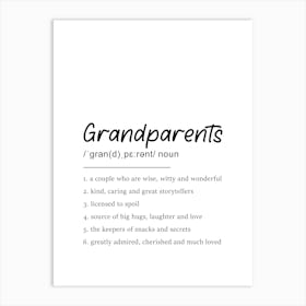 Grandparents Definition Print Art Print