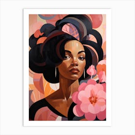 Woman With Flowers 2 Art Print