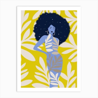 Crown Yellow Art Print