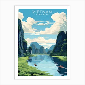 Ninh Binh Vietnam Retro Travel Art Print