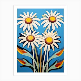 Flower Motif Painting Oxeye Daisy 1 Art Print