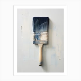 Blue Paint Brush Art Print