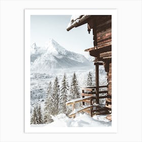 Winter Cabin In The Alps Art Print