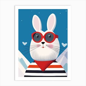 Little Arctic Hare 3 Wearing Sunglasses Art Print