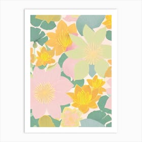 Lotus Pastel Floral 2 Flower Art Print