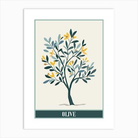 Olive Tree Flat Illustration 1 Poster Art Print