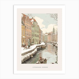 Vintage Winter Poster Copenhagen Denmark 1 Art Print