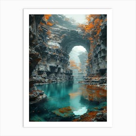 Waterfall In The Canyon Art Print