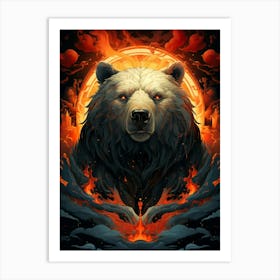 Bear In Flames 1 Art Print