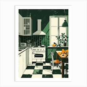 Retro Art Deco Inspired Kitchen 2 Art Print