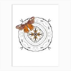 Mandala Cute Butterfly Art Print