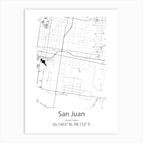 San Juan Zitlaltepec,Mexico Minimalist Map Art Print