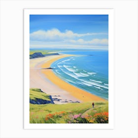 A Painting Of Rhossili Bay, Swansea Wales 2 Art Print