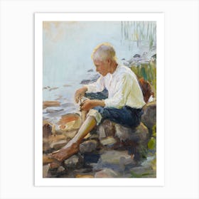 Boy On The Shore (1891 - 1893), Pekka Halonen Art Print