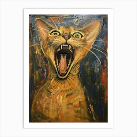 Fantastic Cat Screaming Art Print