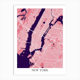New York New York Pink Purple Art Print