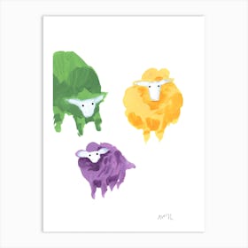 Sheep Triplets Art Print