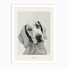 Black And Tan Line Sketch 2 Poster Art Print