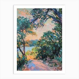 Mount Bonnell Austin Texas Oil Painting 2 Art Print