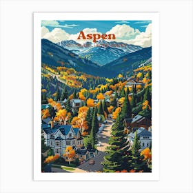 Aspen Colorado Autumn Travel Art Art Print