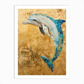 Dolphin Gold Effect Collage 2 Art Print
