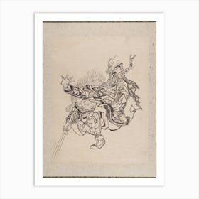 Samurai, Album Of Sketches (1760–1849) Painting, Katsushika Hokusai Art Print