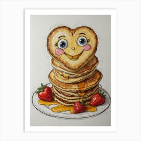 Heart Shaped Pancakes 7 Art Print