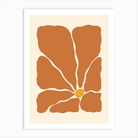 Abstract Flower 02 - Burnt Orange Art Print