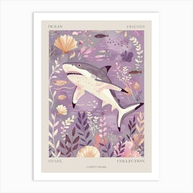 Purple Carpet Shark Illustration 3 Poster Art Print