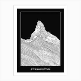 Fan Y Big Mountain Line Drawing 1 Poster Art Print