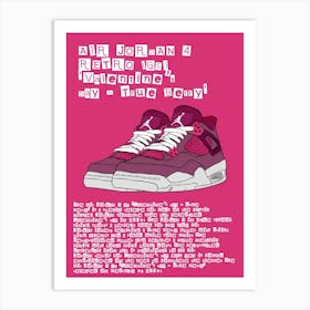 Air Jordan 4 Valentine'S Day Art Print