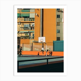 Orange Valencia Basketball Court | Spain Travel Photography Art Print Art Print