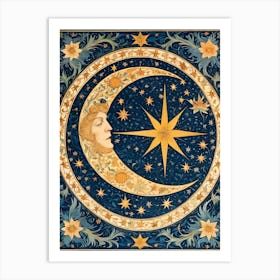 Moon And Stars 4 Art Print