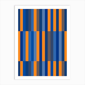 Blue And Orange Stripes Art Print