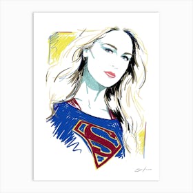 Supergirl - Retro 80s Style Art Print