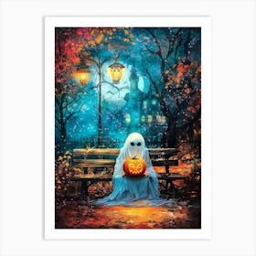 Ghost in Haunted Park Art Print