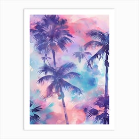 Watercolor Palm Trees 1 Art Print