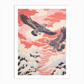 Vintage Japanese Inspired Bird Print Eagle 2 Art Print