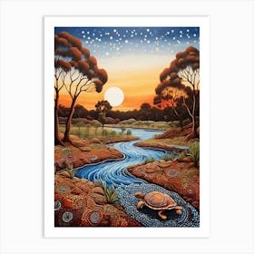 Default Australian Aboriginal Dot Painting Style Art Landscape 0 Art Print