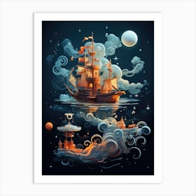 Ship In The Sky Art Print