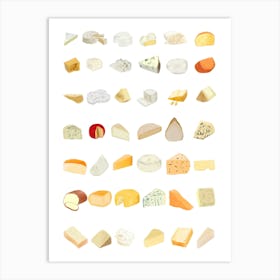 Different Types Of Cheese Art Print