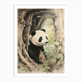 Storybook Animal Watercolour Giant Panda 3 Art Print