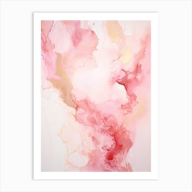 Pink And White Flow Asbtract Painting 7 Art Print