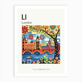 Kids Travel Alphabet  London 2 Art Print