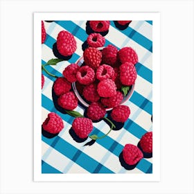 Raspberries Fruit Summer Illustration 3 Art Print