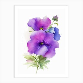 Wild Petunia Wildflower Watercolour Art Print