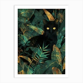 Black Cat In The Jungle 4 Art Print