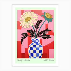 Spring Collection Wild Flowers Blue Tones In Vase 1 Art Print